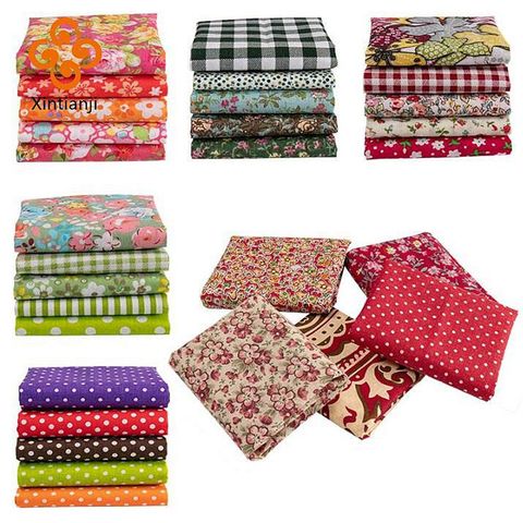 25x25cm /Pc Vintage Printed Patchwork Fabrics Doll Handmade Accessories Floral Cotton Fabrics For DIY TJ0537-2 ► Photo 1/6