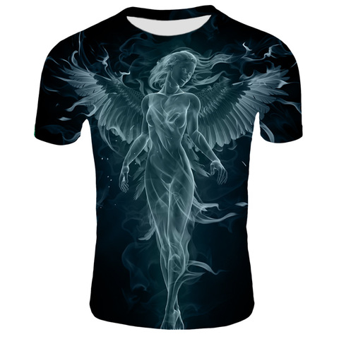 2022 men t shirt Spirit Anime Water 3D fluorescent Angel print T Shirt Unisex-Adult Hipster 3D T Shirts Street Hip Hop t-shirt ► Photo 1/6
