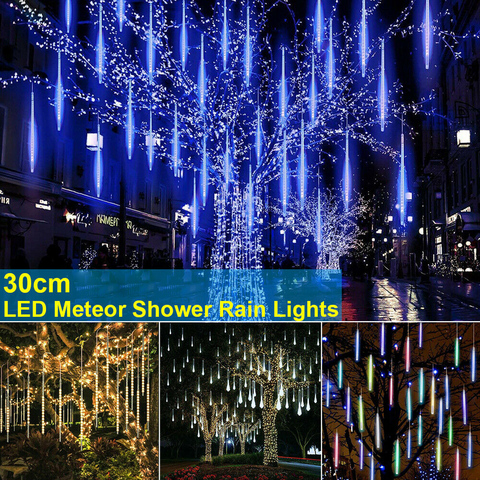 2022 Christmas 8 Tubes Meteor Shower Rain LED String Lights Outdoor Waterproof lamp For Garden Christmas Wedding Decoration ► Photo 1/6