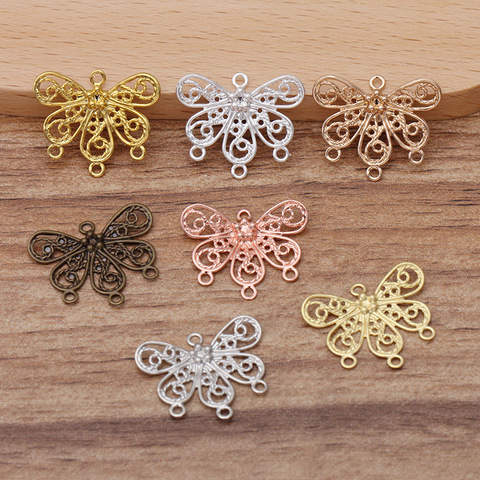 20pcs/lot 18*22mm Butterfly Jewelry Accessories Brass Connectors for Earrings Necklace DIY Handmade Material Jewelry Making 09 ► Photo 1/6