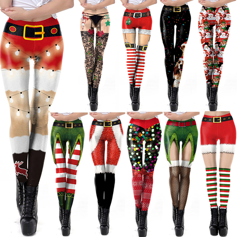 Women Leggings Fashion 3D Digital Printing Christmas Leggings Funny Sexy  Printed Elastic Christmas Skinny Leggings Gothic - Price history & Review, AliExpress Seller - Beautiful Women Clothes Store