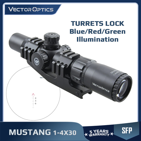 Vector Optics Mustang 1-4x30SFP Riflescope True One Power Scope Sight With Turret Lock Red&Green&Blue Illumination For AR15 5.56 ► Photo 1/1