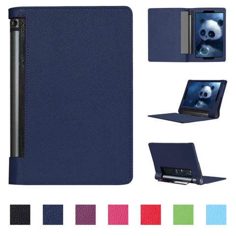 Lichee Pattern YOGA Tab 3 plus Stand PU Leather Case For Lenovo YOGA Tab 3 Pro 10 X90 X90F X90L Flip Cover YT-X703L X703F Cases ► Photo 1/6