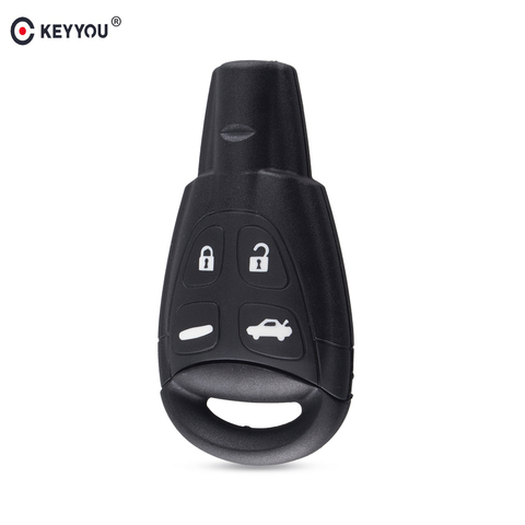 KEYYOU Car Styling Case smart Key Shell For SAAB 93 95 9-3 9-5 WF Soft Rubber Button Keyless Entry 4 Buttons Remote Keys Shell ► Photo 1/6