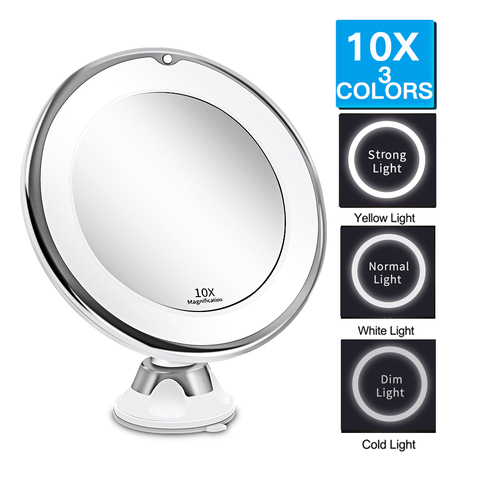 led light mirror 10X Magnifying LED Makeup Mirror Flexible Vanity Mirror with Light LED Mirror With Light VIP Dropshipping ► Photo 1/6