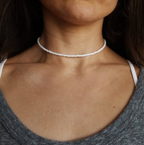 Bohemia White Bead Choker Necklace For Women Vintage Chain Neckace Fashion Jewelry Wholesale ► Photo 1/6