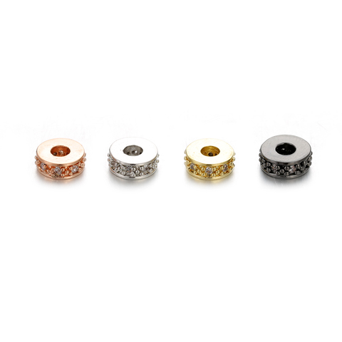 5pcs/lot CZ Basic Spacer Charms Beads DIY Metal Bead Brass Micro Pave CZ Zircon Charm Beads for Men Jewelry Bracelet Making ► Photo 1/6