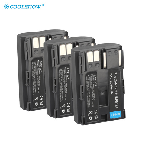 Camera Battery BP-511 BP-511A BP511A BP 511A For Canon EOS 40D 300D 5D 20D 30D 50D 10D D60 G6 BP511 FV40 FV30 FV100 200 2000mah ► Photo 1/6