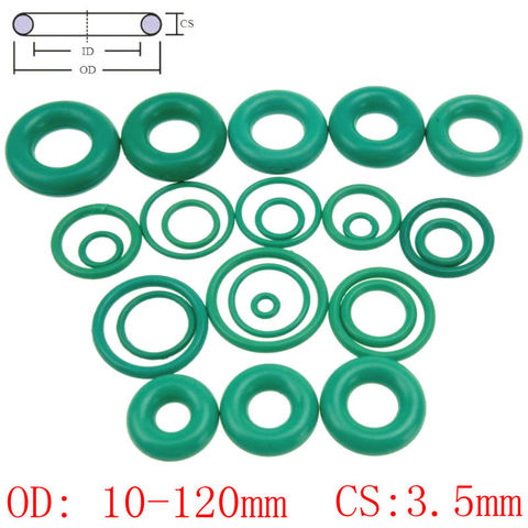 CS 3.5mm OD10-120mm Green FKM Fluorine Rubber O Ring O-Ring Oil Sealing Gasket ► Photo 1/4
