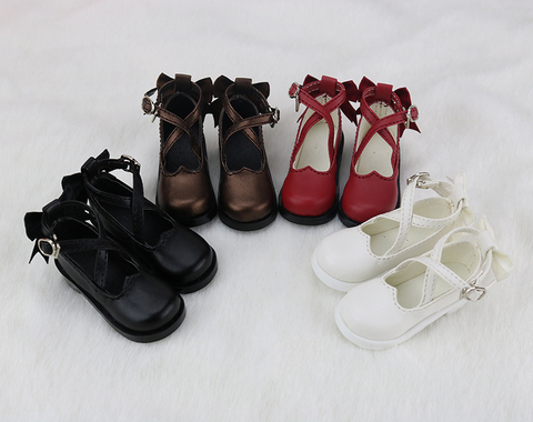 1/3 1/4  Woman Girl SD AOD DOD BJD MSD Dollfie Synthetic Leather Shoes Black Gery YG432 ► Photo 1/1