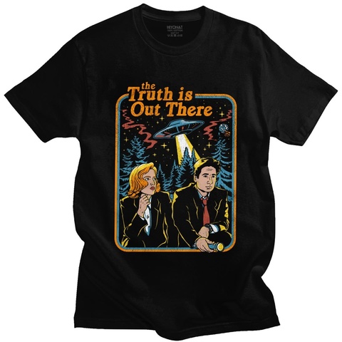 Vintage The X Files T-shirt Men The Truth Is Out There Tshirt Anime Harajuku Streetwear Cartoon Tee Short Sleeve Cotton T-shirt ► Photo 1/6