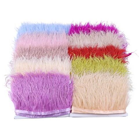 25 colors 1 yard ostrich feathers Trim Fringe 6-8 CM Long Decorative feathers Ribbon Trimming Clothing Sewing party accessory ► Photo 1/6