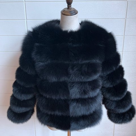 2022 NEW  FREE SHIPPING real fox fur coat women winter thick fur jacket short fur coat wholesale genuine fox short sleeve ► Photo 1/6