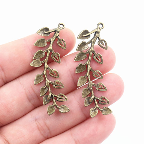 46x14mm 6pcs Antique Bronze Plated Leaf Style Handmade Charms Pendant:DIY for bracelet necklace ► Photo 1/2