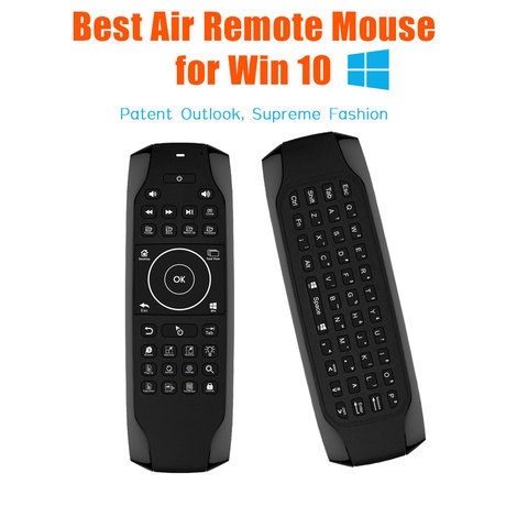 G7 Win10 GYRO Air Mouse QWERTY Keyboard LED Backlit Mini Keyboard 6-Axis Gyro TV Remote control for Win 10 Laptop Mini PC HTPC ► Photo 1/6