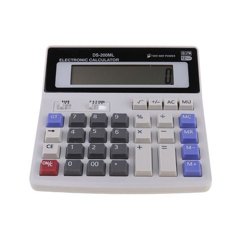 1PC Standard Function Scientific Electronics Desktop Calculators, Dual Power, Big Button 12 Digit Large LCD Display, for ► Photo 1/5