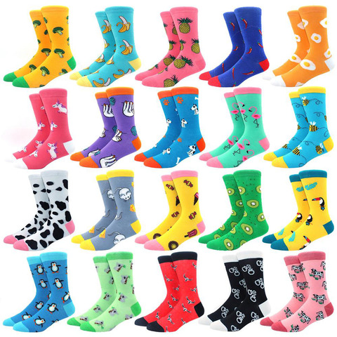 High Quality Combed Cotton Socks Animal Pattern Long Tube Funny Happy Men Socks Novelty Skateboard Crew Casual Crazy Socks ► Photo 1/6