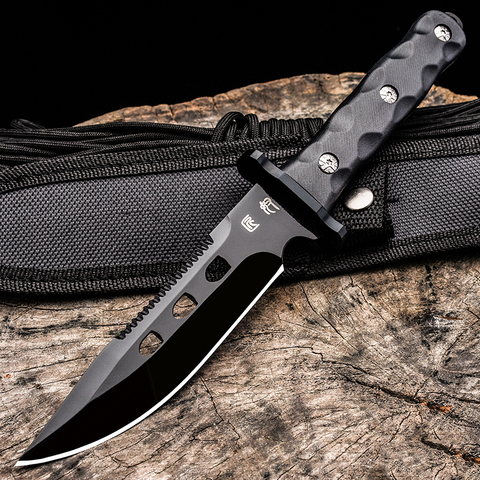 Voltron Tactical straight knife Outdoor camping survival knife Self-defense EDC pocket knife Wilderness hunting knife ► Photo 1/1