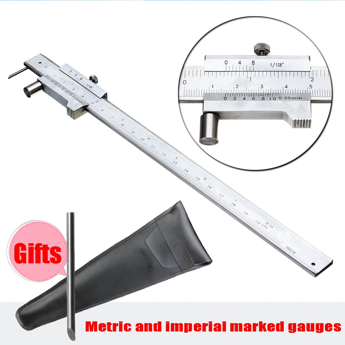 High quality Caliper Carbide carbon steel Silver 0-200mm Parallel Marker 