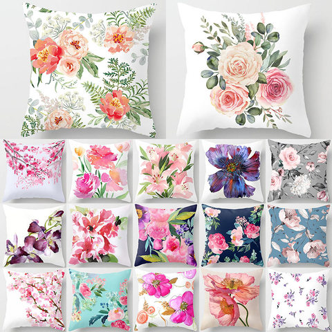 Flower Pattern Decorative Art Cushion Cover Pillow Pillowcase Polyester 45*45 Throw Pillows Home Decor Pillowcover 40844 ► Photo 1/6