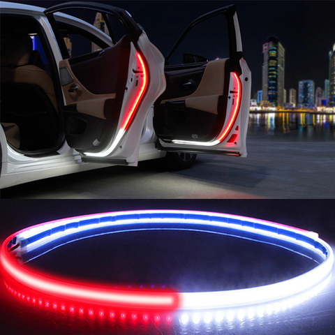 Car Interior Door Welcome Light LED Safety Warning Strobe Signal Lamp Strip 120cm Waterproof 12V Auto Decorative Ambient Lights ► Photo 1/6