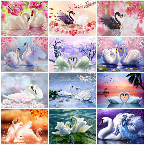 EverShine Diamond Painting Full Square Swans Diamond Embroidery Mosaic Sale Animal Pictures Of Rhinestones Art Cross Stitch Kit ► Photo 1/6