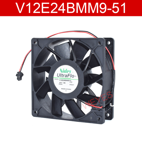 Original  V12E24BMM9-51  4724I1 DC 24V 0.6A 120x120x38mm 2 Wires Server Cooler Fan ► Photo 1/2