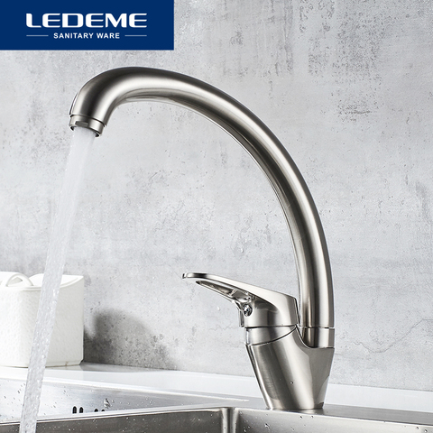 LEDEME Kitchen Faucet Mixer Hot And Cold Single Handle Tap 360 degree rotation Kitchen Water Sink Mixer Taps Faucets L5913A ► Photo 1/6