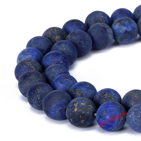 Fctory Price 4 6 8 10 12 mm Natural Stone Dull Polish Matte Lapis Lazuli Round Loose Beads Jewelry Making Diy ► Photo 1/1