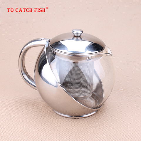 500ml New stainless steel Glass Spherical flower tea pot,Coffee Teapot Convenient Infuser Office Home,Flower Tea Set Puer Kettle ► Photo 1/6