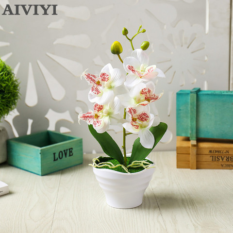 Five-headed Phalaenopsis Bonsai Creative Garden Decoration Artificial Potted Plants Magnolia Flower Artificial Flowers Orchid ► Photo 1/6