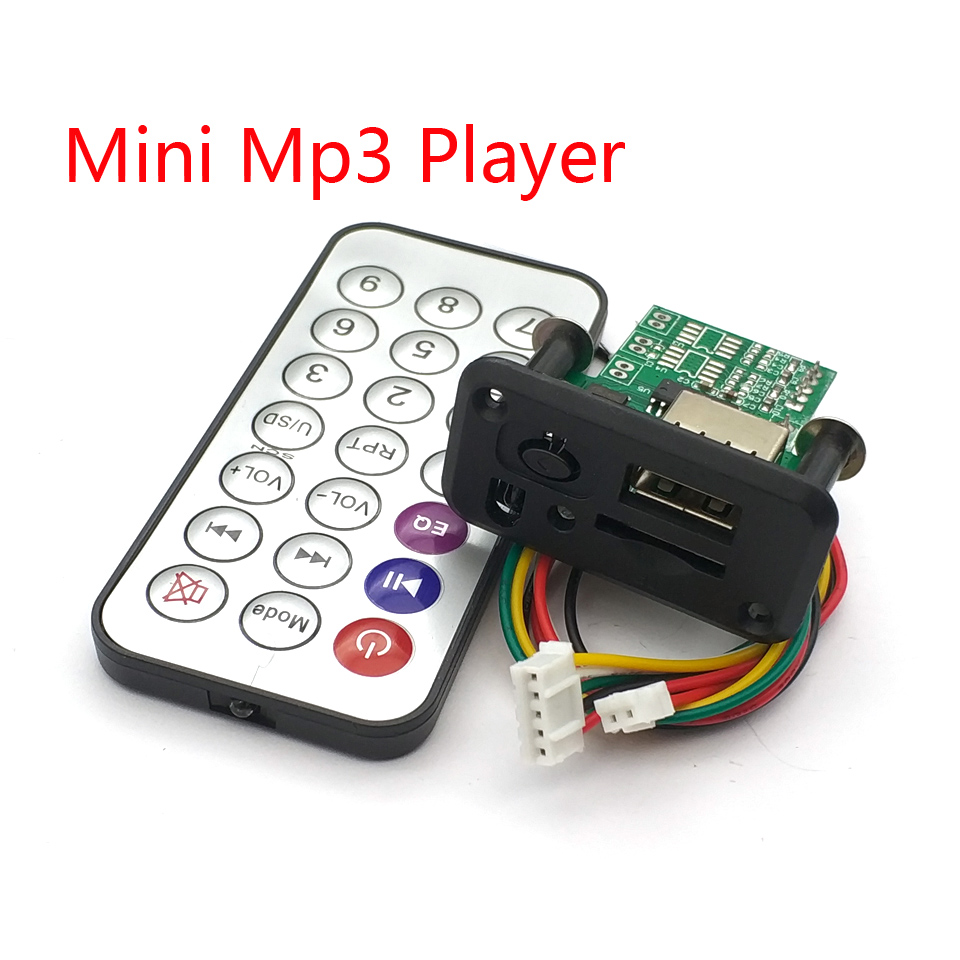 Mini MP3 Decoder Board USB TF Reader 5V/12V & IR Remote Controller Player 