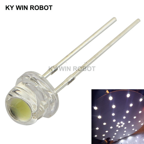 50pcs/lot white 5mm F5 Straw Hat LED Chandelier Crystal Lamp Beads Big Core Chip 6-7LM Light emitting diodes leds DIY lights ► Photo 1/6