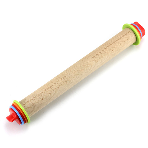 Adjustable Wood Rolling Pin with Removable Rings 17-in by Leeseph ► Photo 1/4