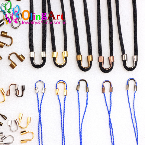 Olingart 100pcs 6.5/4.5mm Brass Wire Protectors Wire Guard Guardian Protectors loops U Shape Clasps Connector For Jewelry Making ► Photo 1/6