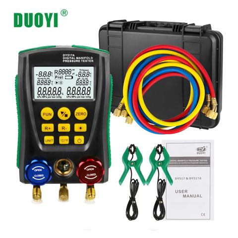 DUOYI DY517A DY517 Refrigeration Meter Set R410A Digital Manifold Pressure Gauge Vacuum Pressure Temperature Meter Test Testo550 ► Photo 1/6