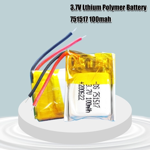 3.7v 100mah 751517 li ion Rechargeable Battery for Cheerson CX-10 CX10 CX12 JJ820 V646 V676 JJ810 RC Helicopter RC Quadcopter ► Photo 1/6