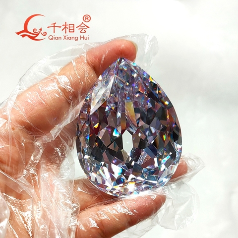 893ct  45.4*58.9mm  white  color pear  shape  cullian cut  cubic zirconia loose stone cz stone ► Photo 1/6