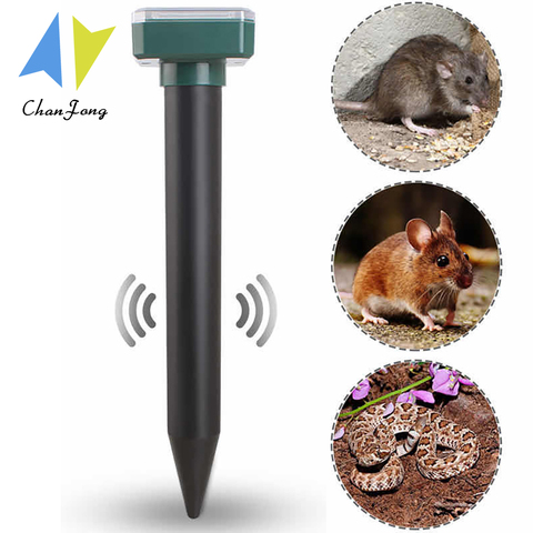 Chanfong Solar Powered Pest Reject Outdoor Garden Ultrasonic Solar Anti Mole Snake Mouse Drive Away Pest Rodent Repellers ► Photo 1/6