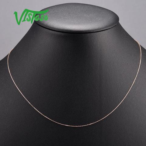 VISTOSO Gold Necklace For Women Genuine 14K 585 Rose/Yellow/White Gold Necklace Chain 42cm Fine Jewelry ► Photo 1/6