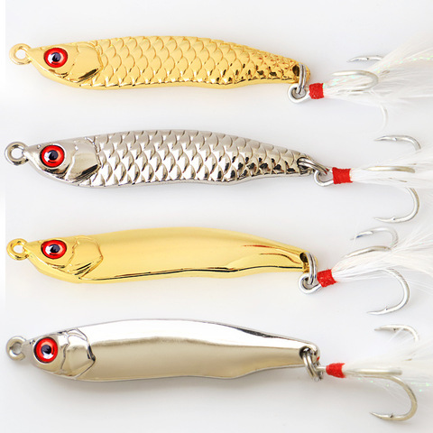 5/7/10/15/20g Gold Silver Metal VIB Lures Strong vivid Vibrations Spoon Lure Fishing bait Bass Artificial Hard Bait 3D Eyes ► Photo 1/6