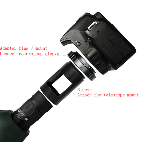 Spotting Scope Camera Adapter Tube And Conversion Ring For Nikon Canon Sony Pentax Olympus DSLR Camera & Astronomical Telescope ► Photo 1/6