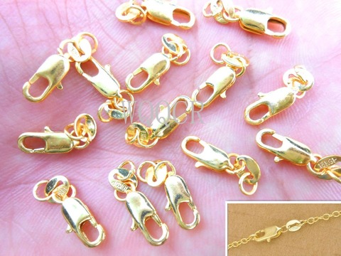 Free Shipping 20Pcs  Yellow Gold Filled Lobster Clasp GF Connecter Lin Jewelry Necklace Bracelet 18KGF Stamped Tag ► Photo 1/2