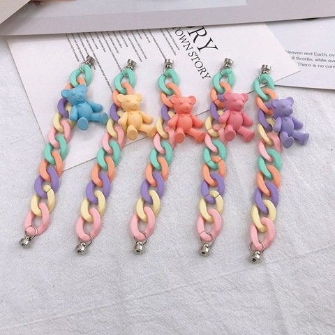 1PCS Spray Paint Candy Colorful Bear Acrylic Chain for DIY Key Chain Phone Case Decoration Jewelry Accessories  Iphone 12 Pro ► Photo 1/6