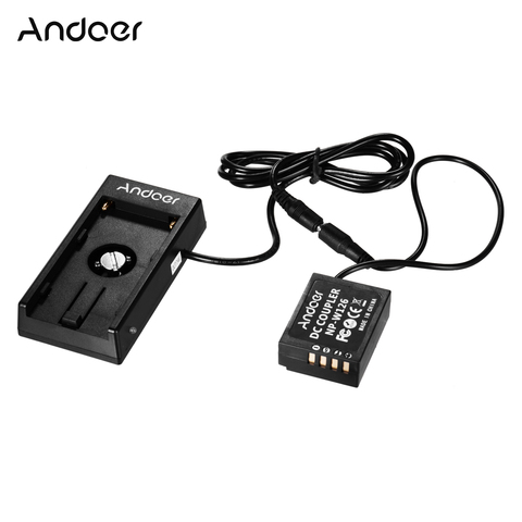 Andoer NP-W126 Dummy Battery Coupler with Spring Cable Battery Plate Holder for Fuji Cameras X-A1/X-A2/X-A3/X-E1/X-E2/X-M1 ► Photo 1/6