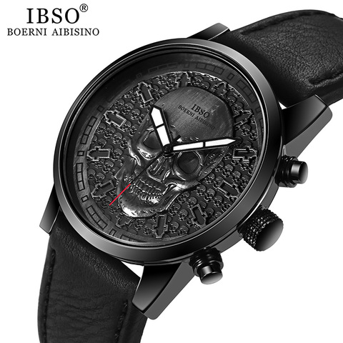 IBSO Brand Skull Quartz Watch for Men 2022 Creative Gothic Sport Quartz Hours Male Wristwatch Clocks Punk relogios masculino ► Photo 1/6