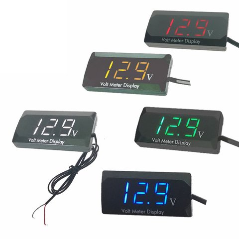 LED Display Digital Voltmeter Panel Volt Voltage Meter Tester Reverse connection protection 12V For Car motorcycle dropshiping ► Photo 1/6