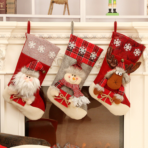 New Year Gifts 1pc Christmas Stocking/sugar/ Xmas DIY Noel Natal Christmas Decorations for Home Ornaments Navidad Decor Garland ► Photo 1/6