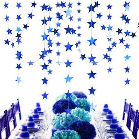 4m Royal Blue Twinkle Star Paper Garland Banner Happy 1st Birthday Party Decoration Boy Girl Baby Shower Decor Wedding Supplies ► Photo 1/6