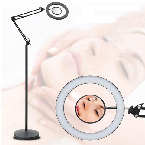 8X diopter LED Magnifier Floor Lamp Magnifier Glass Cold Lig Len Facial Light LED Folding Light Magnifier Beauty Nail Tattoo ► Photo 1/6